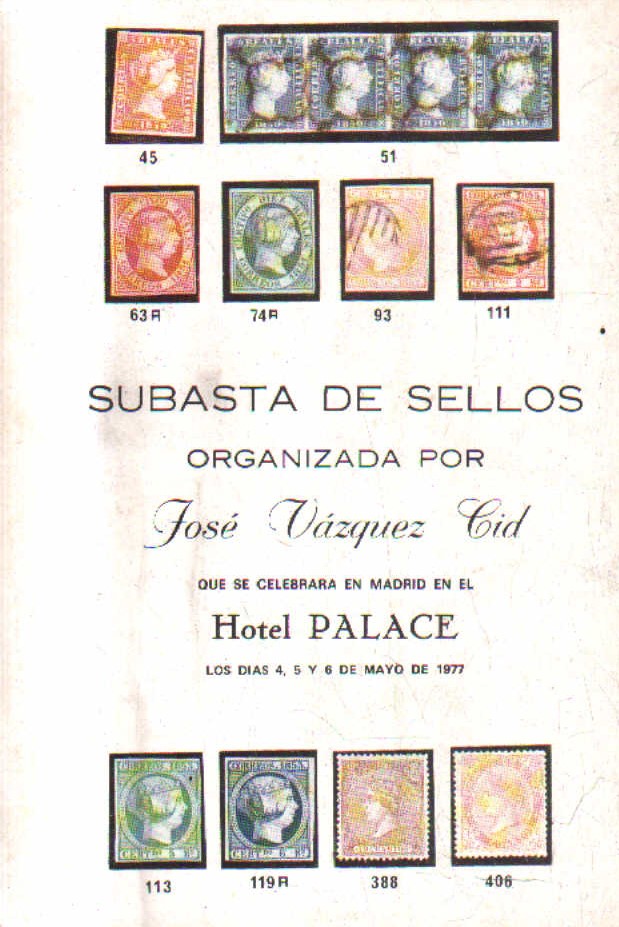 SUBASTAS DE SELLOS. LOS DIAS 4,5,6 DE MAYO DE 1977