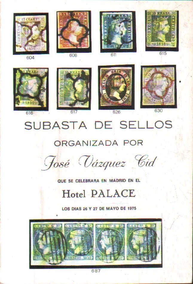 SUBASTA DE SELLOS. LOS DIAS 26 Y 27 DE MAYO 1975.