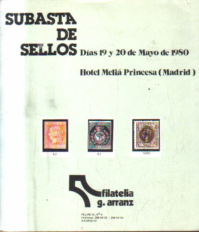 SUBASTA DE SELLOS. DIAS 19 Y 20 DE MAYO DE 1980.