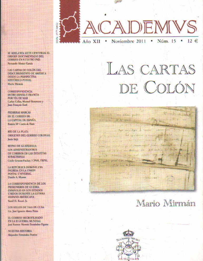 ACADEMVS AÑO XII (NOV. 2011), Nº15: LAS CARTAS DE COLÓN