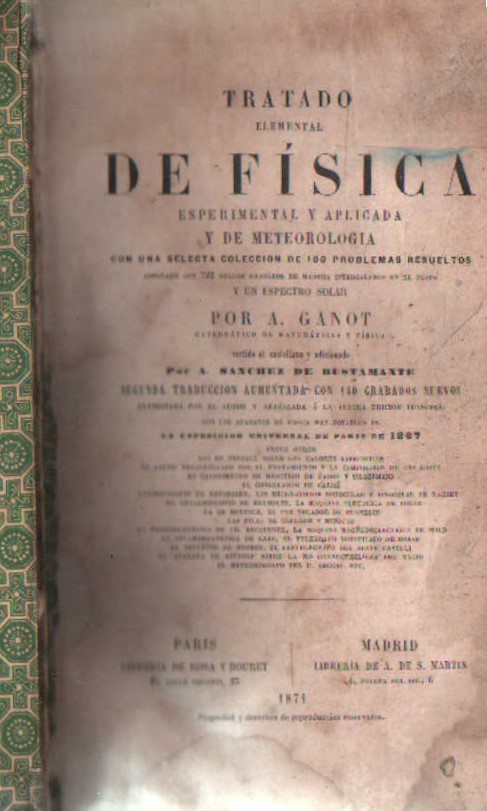 TRATADO ELEMENTAL DE FÍSICA ESPERIMENTAL Y APLICADA Y DE METODOLOGÍA