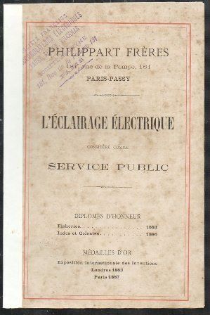 L'ECLAIRAGE ELECTRIQUE CONSIDERE COMME SERVICE PUBLIC