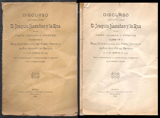 DISCURSO LEIDO POR EL SEÑOR D. JOAQUIN HAZAÑAS Y LA RUA - SEVILLA 1914