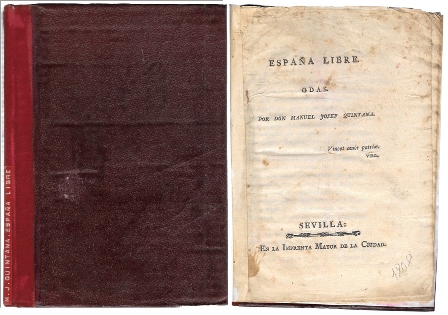 ESPAÑA LIBRE ODAS POR DON MANUEL JOSEF QUINTANA