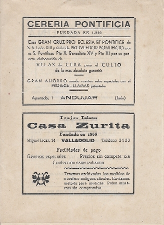 BOLETIN OFICIAL DEL OBISPADO DE CADIZ-CEUTA AÑO XCIX 13-MAYO-1952 Nº 9 (SEPARATA)