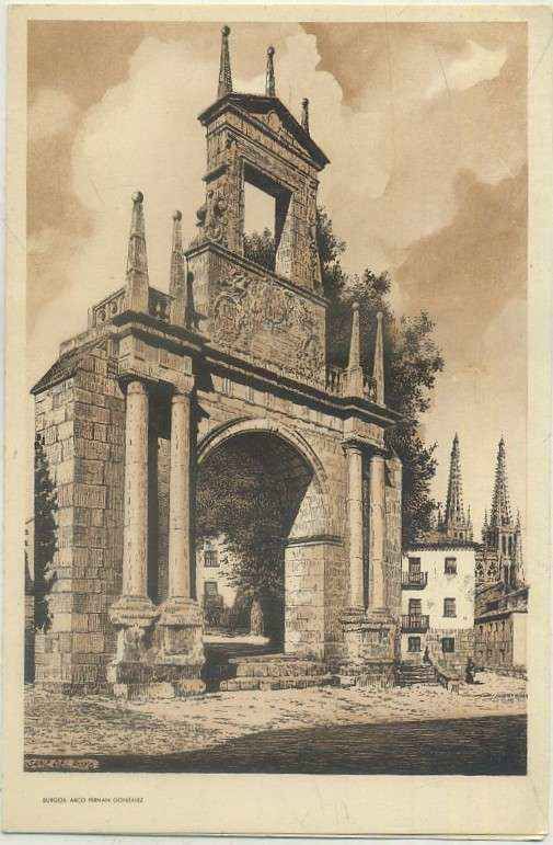 TARJETA TURISTICA DE BURGOS. ARCO FERNAN GONZALEZ