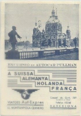 FOLLETO TURISTICO. EXCURSIO EN PULLMAN A SUISSA, ALEMANYA, HOLANDA Y FRANÇA