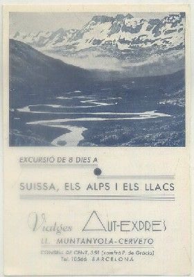 FOLLETO TURISTICO. EXCURISO DE 8 DIES A SUISSA, EL ALPS Y ELS LLACS