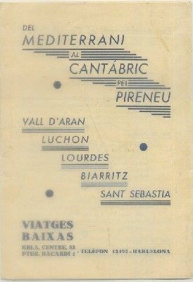 FOLLETO TURISTICO. DEL MEDITERRANI AL CANTABRIC PEL PIRENEU