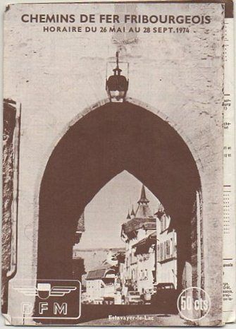 FOLLETO TURISTICO. CHEMINS DE FER FRIBOURGEOIS. AÑO 1974