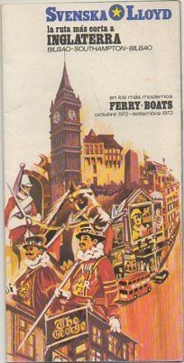 FOLLETO TURISTICO. SVENSKA LLOYD. INGLATERRA. FERRY-BOATS