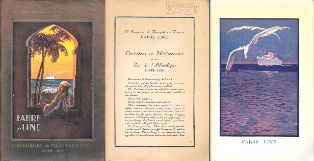 FABRE LINE - CROISIERES EN MEDITERRANEE HIVER 1926