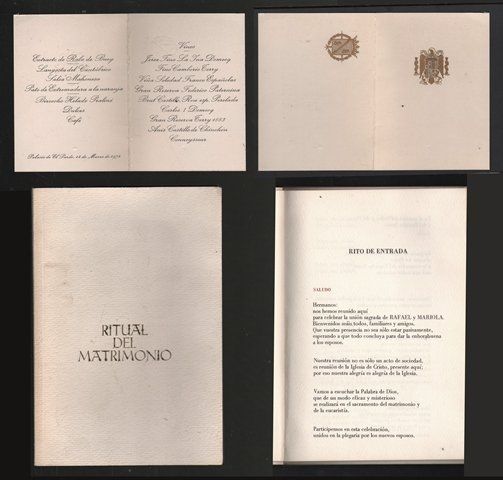 RITUAL MATRIMONIO DE Dª MARIOLA MARTINEZ BORDIU Y FRANCO CON D. RAFAEL ARDID VILLOSLADA