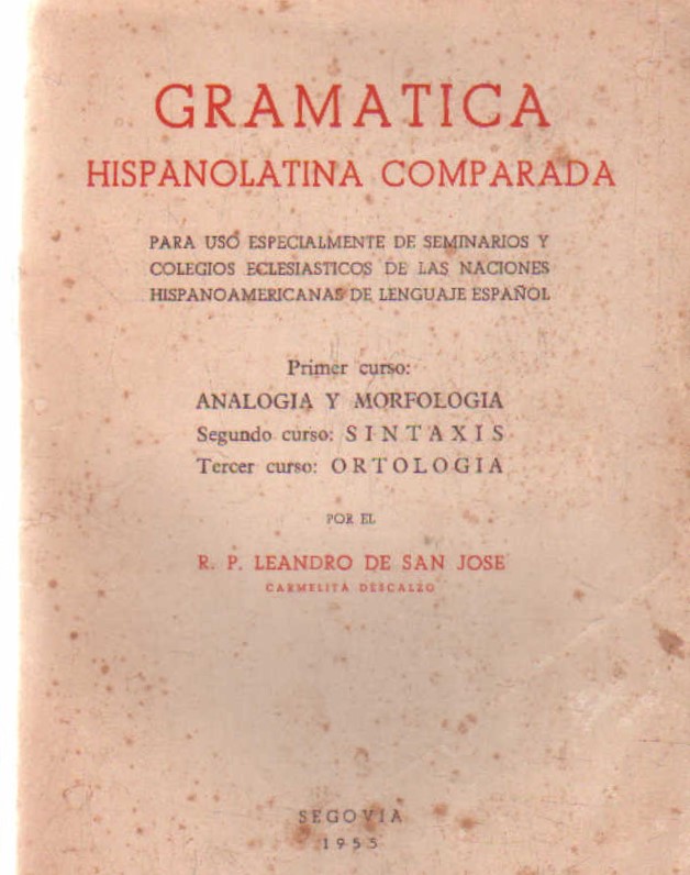 GRAMATICA HISPANOLATINA COMPARADA