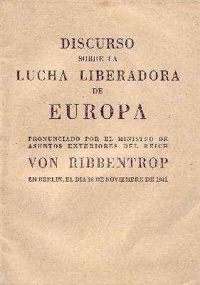 DISCURSO SOBRE LA LUCHA LIBERADORA DE EUROPA.