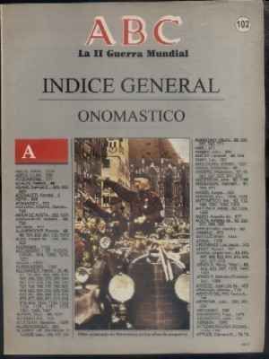 ABC. 50 AÑOS DESPUES. Nº 102. INDICE GENERAL. ONOMASTICO.
