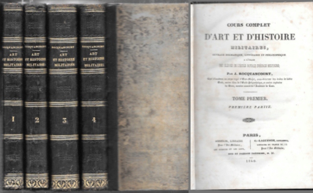 COURS COMPLET D'ART ET D'HISTOIRIE MILITAIRES - CUATRO TOMOS