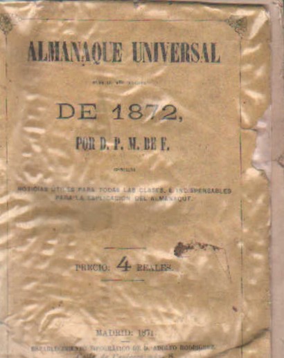 ALMANAQUE UNIVERSAL DE 1872