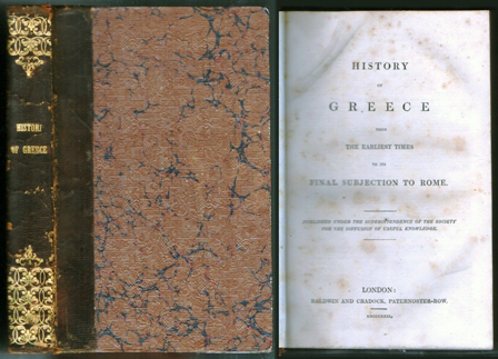HISTORY OF GREECE FROM THE ERLIEST TIMES TO ITS FINAL SUBJECTION TO ROME.