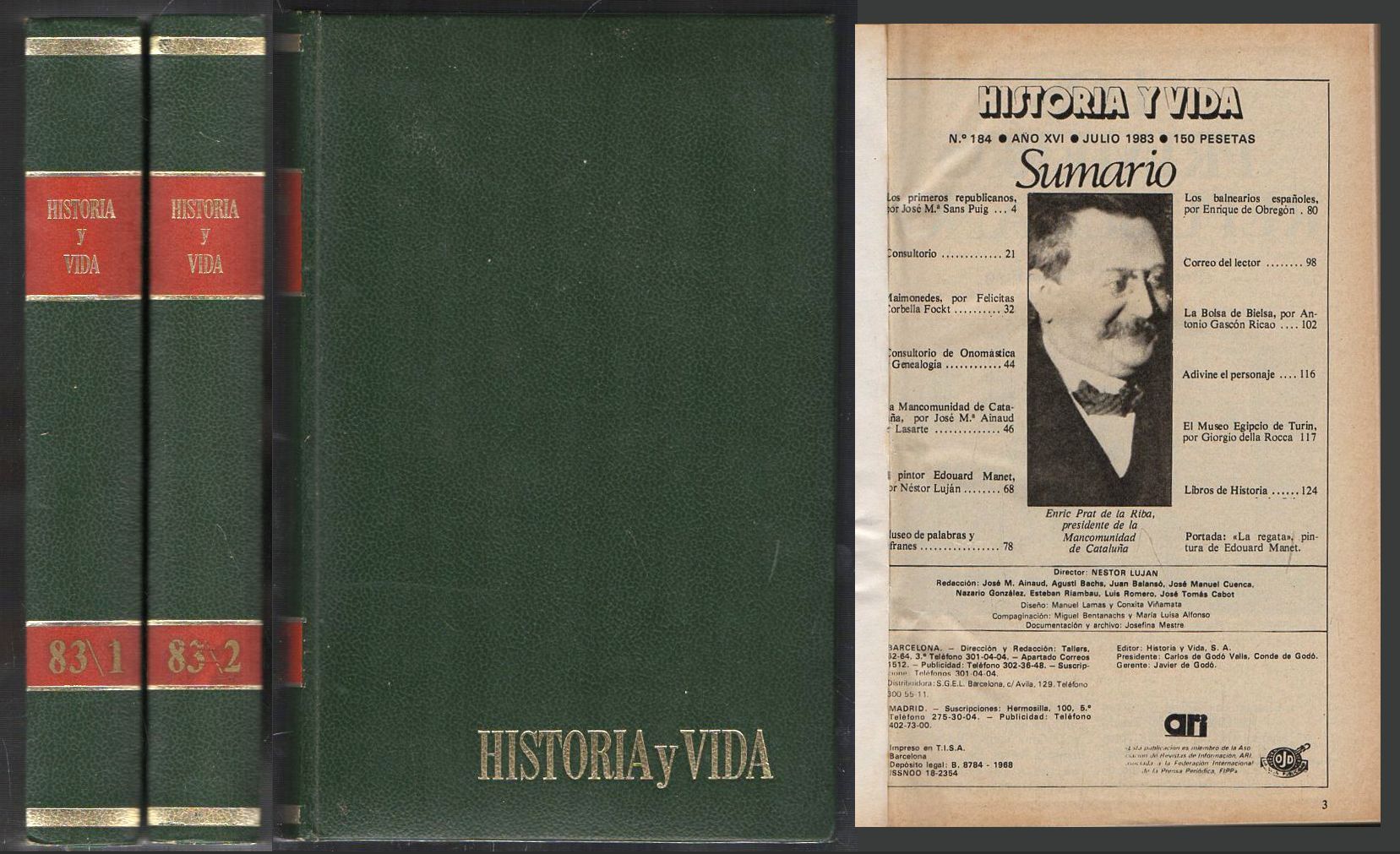 REVISTA HISTORIA Y VIDA 83-1 Y 83-2 AÑO 1983 DOS TOMOS