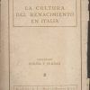 LA CULTURA DEL RENACIMIENTO EN ITALIA - COLECCIÓN POESIA Y VERDAD 2