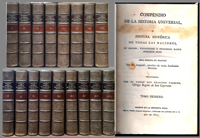 COMPENDIO DE LA HISTORIA UNIVERSAL O PINTURA HISTORICA DE TODAS LAS NACIONES - 17 TOMOS