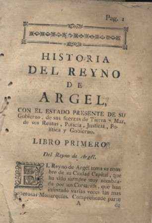 HISTORIA DEL REYNO DE ARGEL