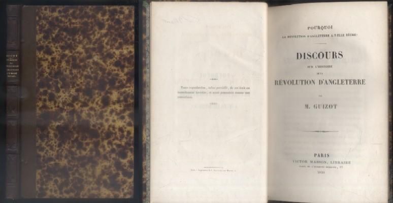 DISCOURS. SUR L'HISTOIRE REVOLUTION D'ANGLETERRE.