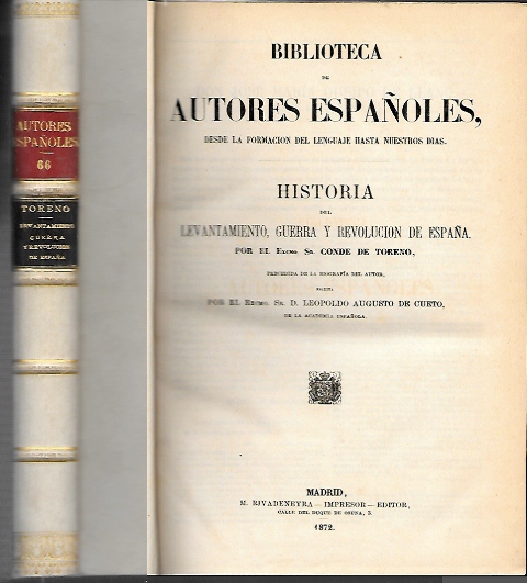 BIBLIOTECA AUTORES ESPAÑOLES LEVANTAMIENTO, GUERRA Y REVOLUCION DE ESPAÑA