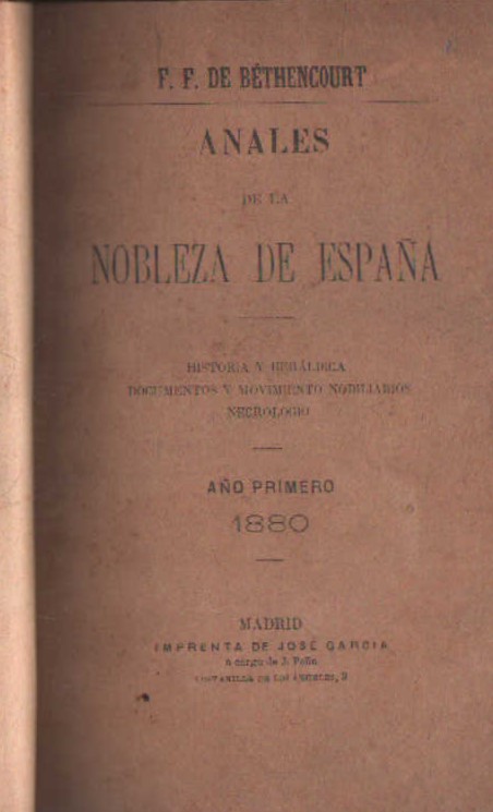 ANALES DE LA NOBLEZA DE ESPAÑA