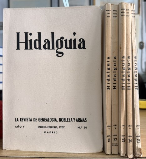 HIDALGUÍA, LA REVISTA DE GENEALOGIA, NOBLEZA Y ARMAS AÑO V, 1957 NUM. 20-25