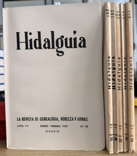 HIDALGUÍA, LA REVISTA DE GENEALOGIA, NOBLEZA Y ARMAS AÑO VII, 1959 NUM. 32-37