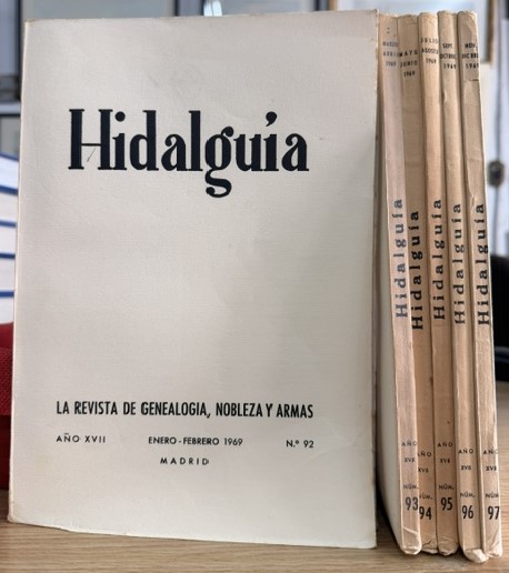 HIDALGUÍA, LA REVISTA DE GENEALOGIA, NOBLEZA Y ARMAS AÑO XVII, 1969 NUM. 92-97