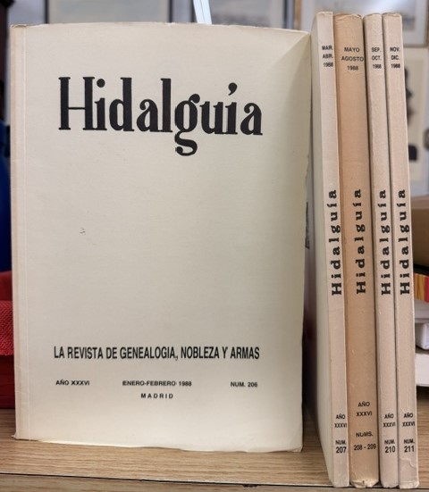HIDALGUÍA, LA REVISTA DE GENEALOGIA, NOBLEZA Y ARMAS AÑO XXXVI, 1988 NUM. 206-211