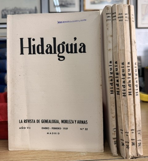 HIDALGUÍA, LA REVISTA DE GENEALOGIA, NOBLEZA Y ARMAS AÑO VII, 1959 NUM. 32-37