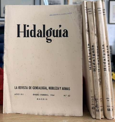 HIDALGUÍA, LA REVISTA DE GENEALOGIA, NOBLEZA Y ARMAS AÑO XII, 1964 NUM. 62-67