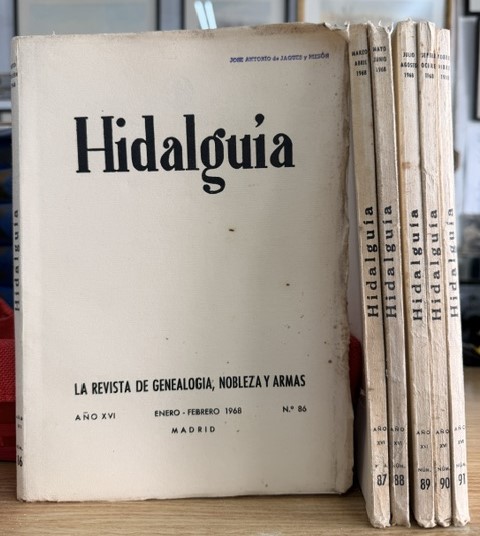 HIDALGUÍA, LA REVISTA DE GENEALOGIA, NOBLEZA Y ARMAS AÑO XVI, 1968 NUM. 86-91