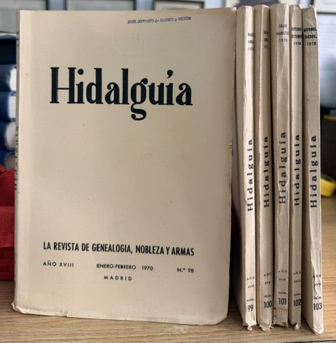 HIDALGUÍA, LA REVISTA DE GENEALOGIA, NOBLEZA Y ARMAS AÑO XVIII, 1970 NUM. 98-103