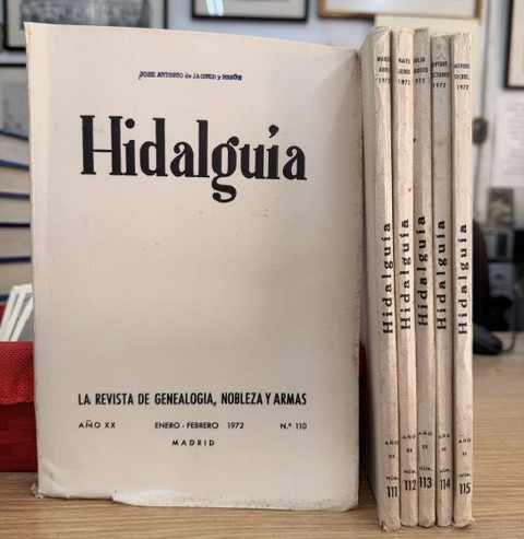 HIDALGUÍA, LA REVISTA DE GENEALOGIA, NOBLEZA Y ARMAS AÑO XX, 1972 NUM. 110-115
