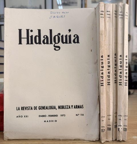 HIDALGUÍA, LA REVISTA DE GENEALOGIA, NOBLEZA Y ARMAS AÑO XXI, 1973 NUM. 116-121