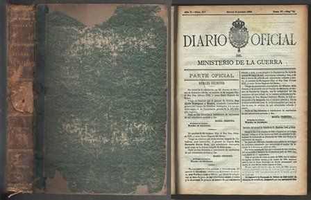DIARIO OFICIAL DEL MINISTERIO DE LA GUERRA  Nº 215 AL Nº 288 AÑO V 1892