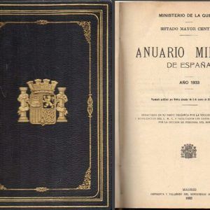 ANUARIO MILITAR DE ESPAÑA AÑO 1933