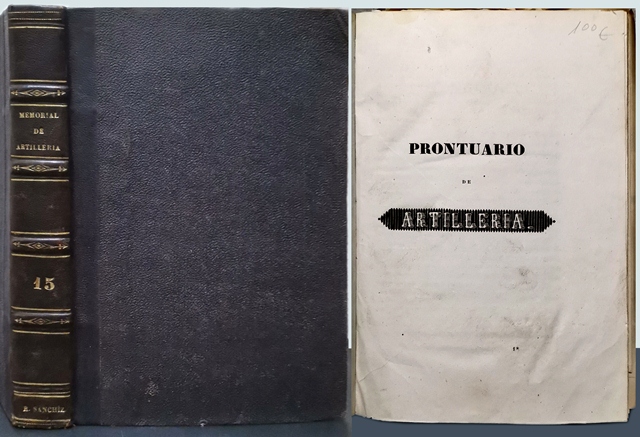 MEMORIAL DE ARTILLERIA TOMO XV (PRONTUARIO DE ARTILLERIA)