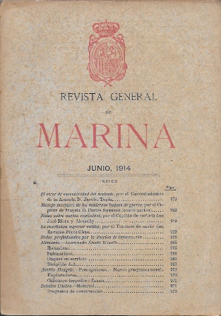 REVISTA GENERAL DE MARINA JUNIO 1914 - TOMO LXXIV CUADERNO Nº 6