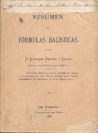 RESUMEN DE FORMULAS BALISTICAS POR DON ENRIQUE ONOFRE