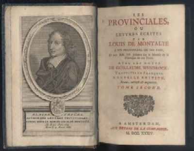 LES PROVINCIALES, OU LETTRES ECRITES. SEGUNDO TOMO. TEXTO EN FRANCES.
