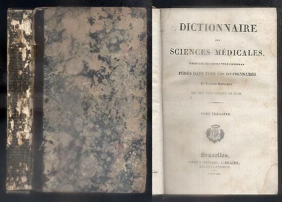 DICTIONNAIRE DES SCIENCES MEDICALES. VOLUMEN TRECE.