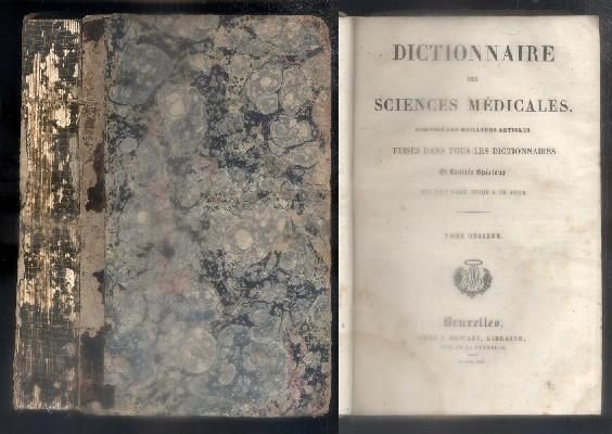 DICTIONNAIRE DES SCIENCES MEDICALES. VOLUMEN ONCE.