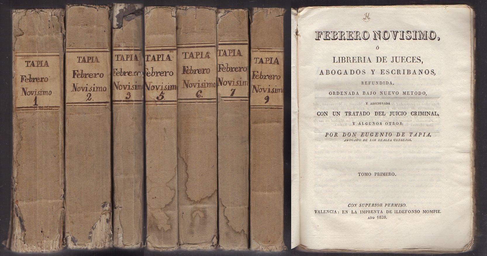 FEBRERO NOVISIMO O LIBRERÍA DE JUECES, ABOGADOS Y ESCRIBANOS…(FALTO DE 3 TOMOS).