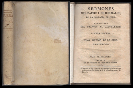SERMONES DEL PADRE LUIS BURDALUE DE LA COMPAÑÍA DE JESUS TOMO 7